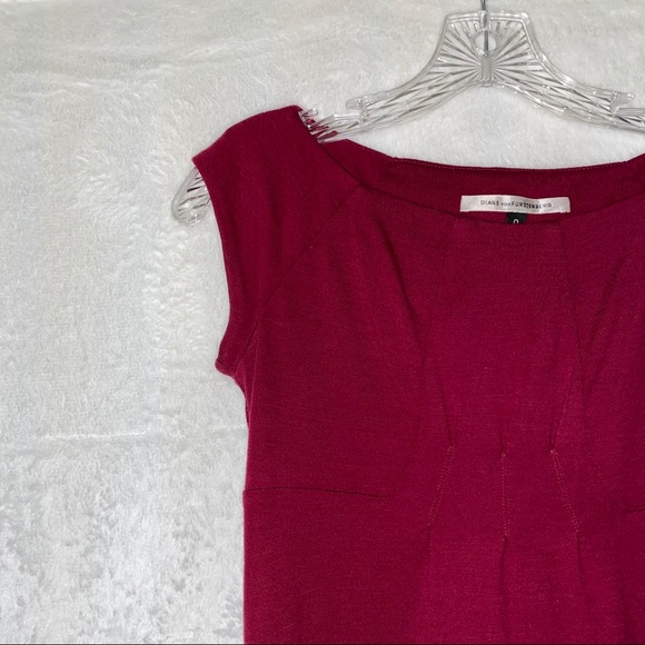 Burgundy Work Short Sleeve Sweater Dress - Picture 2 of 3
